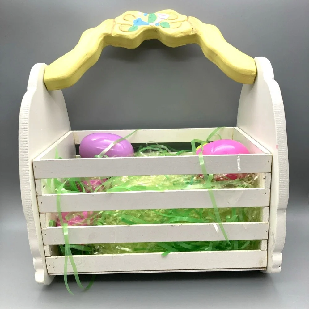 1995 Wooden Easter Bunny Basket From Dillard's The Bunny Family Easter Family